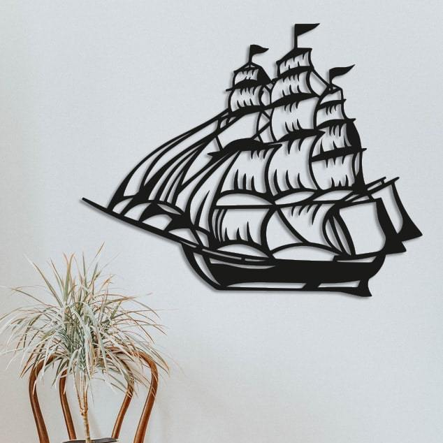 Об'ємна картина з дерева DecArt Корабель 51х41 см