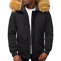 Мужская куртка зимняя стильная теплая повседневная в черном цвете