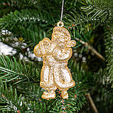 Набір новорічних прикрас "Золоті фігурки Діда Мороза" (7х3 см) 2 шт., фото 2