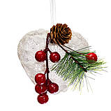 Елочна іграшка "Ягідне серце" (набір 6 шт.) 10x10 cm, фото 2