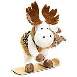 Декор новорічна іграшка "Лось сноубордист" (25х15х16 см), фото 2