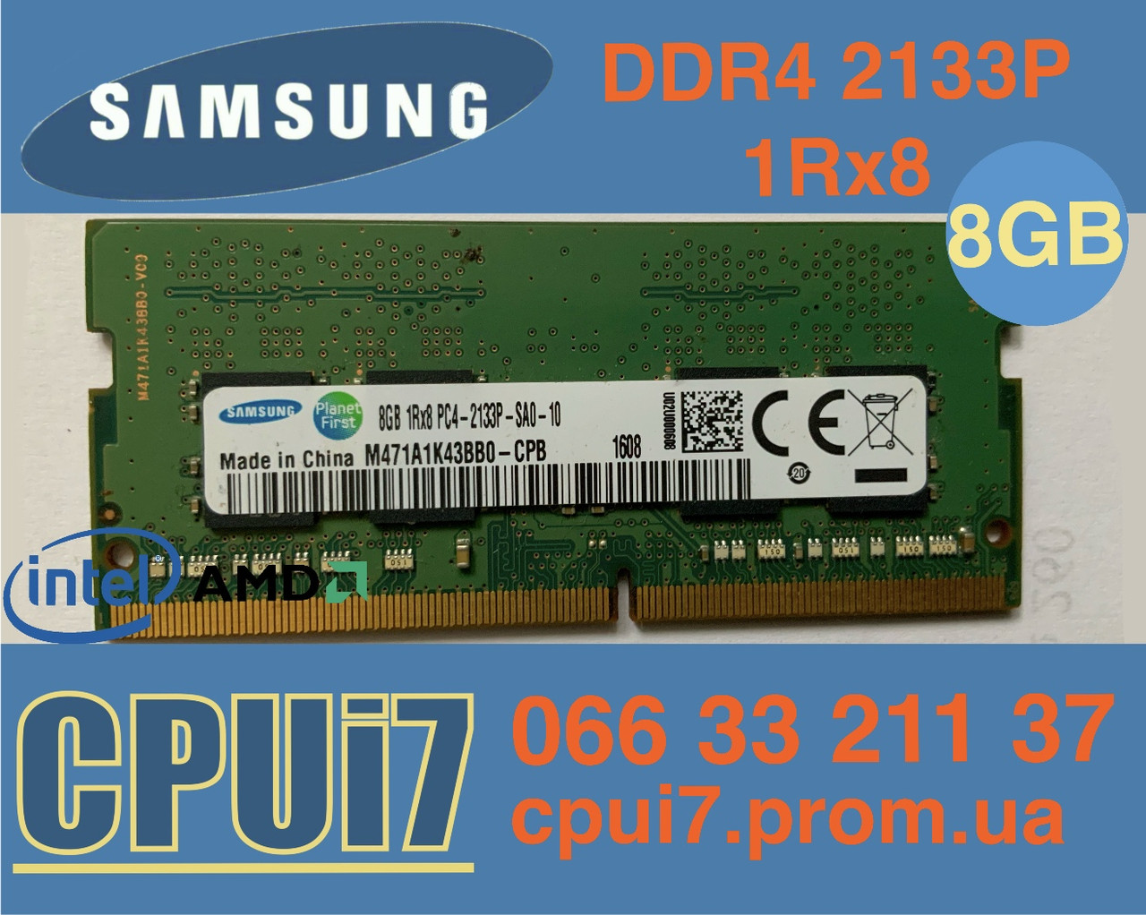 8gb DDR4 Samsung PC4-2133P RAM Оперативна пам'ять M471A1K43BBO-CPB