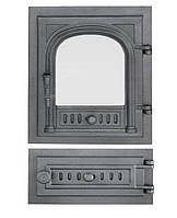 Дверки чугунные Halmat FPG2/7 со стеклом. Дверцы для печи и барбекю