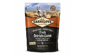 Сухий корм Carnilove Fresh Ostrich & Lamb (Карнілав для дорослих собак дрібних порід, страус) 1,5кг.