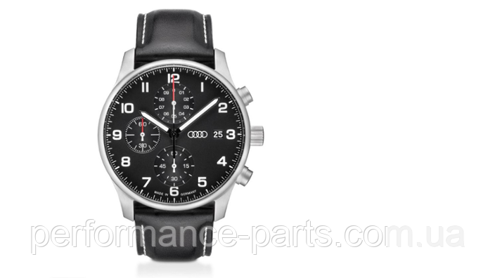 Чоловічий наручний годинник хронограф Audi Chronograph, black/silver, 3101900200