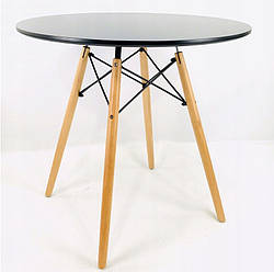 Круглий стіл кухонний чорний TODI 80 × 75 см DT-005-1 BLACK 3327