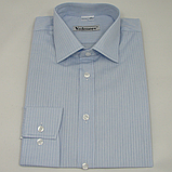 Чоловіча сорочка блакитного кольору в смужку, фото 3