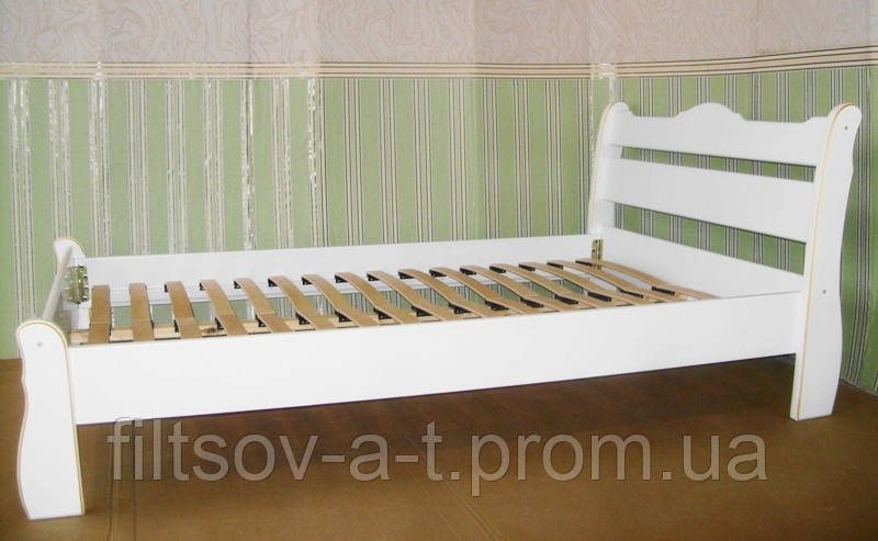 Белая деревянная кровать детская подростковая односпальная из натурального дерева "Грета Вульф" - фото 7 - id-p1071682336
