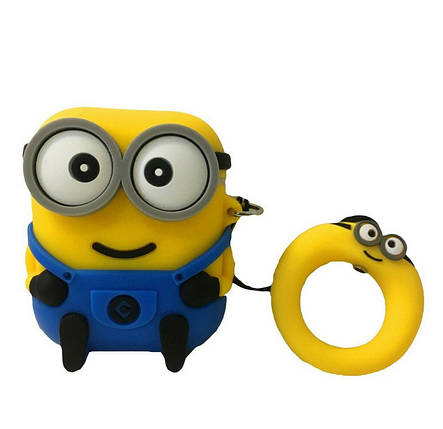 Чохол для Apple AirPods Alitek Minion Dave (міньйон Дейв) + тримач, фото 2