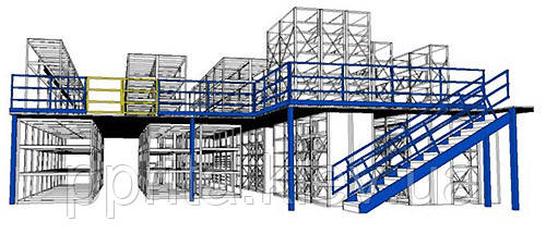 Многоэтажные стеллажи (мезонин) - фото 1 - id-p21690009
