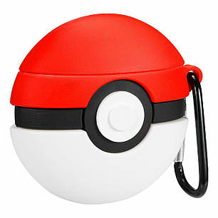 Захисний чохол для навушників Apple AirPods Alitek Pokeball Red + карабін, фото 2