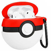 Захисний чохол для навушників Apple AirPods Alitek Pokeball Red + карабін, фото 3