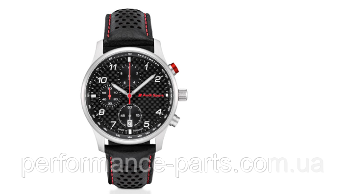 Чоловічий наручний годинник хронограф Audi Sport Chronograph Carbon, Mens, black/silver, 3101900500