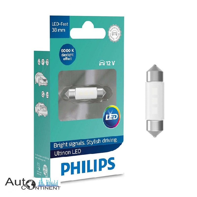 LED лампа 38mm Philips Ultinon Festoon 6000K 12V 11854ULWX1 (1 шт.)