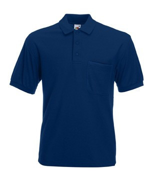 Мужская Рубашка Поло с карманом 65/35 S, 32 Темно-Синий - фото 1 - id-p1071737271