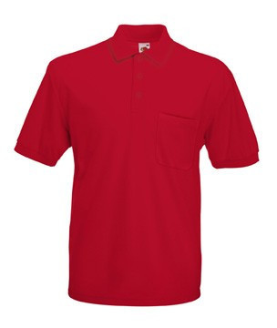 Мужская Рубашка Поло с карманом 65/35 M, 40 Красный