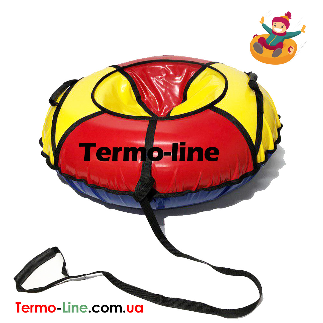 Надувні Санки 120 см Жовтий-Червоний (ПВХ), фото 1