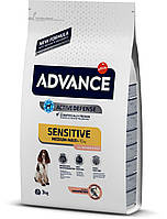 Корм Advance (Эдванс) Dog Med/Maxi Sensitive Salmon Rice для собак с чувствительным пищеварением (лосось+рис),