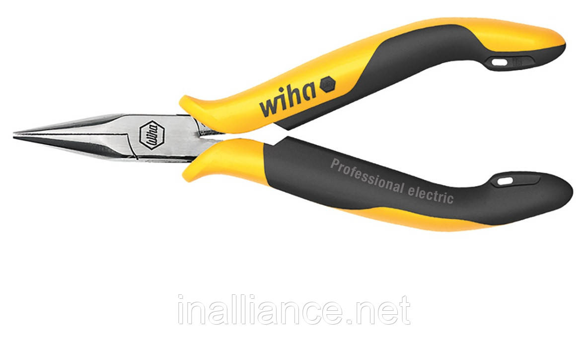 Плоскокруглогубці антистатичні 145 мм пряма головка Professional ESD Wiha 27905