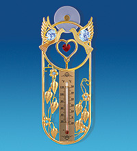 Термометр Сваровскі на липучці з позолотою "Блакитні" AR -3739/1