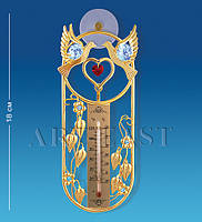 Термометр Сваровскі на липучці з позолотою "Блакитні" AR -3739/1, фото 2