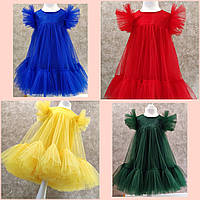 Платье для девочки нарядное пышное и воздушное из евросетки разные цвета