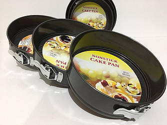Набір форм для випічки NONSTICK CAKE PAN 20/24/2 з затискачами з антипригарним покриттям 3шт