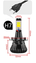 Світлодіодна лампа H7 24W(ціна за 1 штуку 12W) 6500K LED 3000LM, фото 3