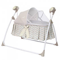 Електронні гойдалки люлька ліжечко для новонароджених 3 в 1 CARRELLO DOLCE ARROW BEIGE від 0 до 9 місяців