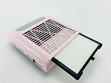 Витяжка манікюрна з НЕРА фільтром BQ-858-8, 100Вт. Рожевий, фото 2