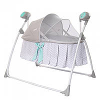 Электронные качели люлька кроватка для новорожденных 3 в 1 CARRELLO DOLCE LINE GREY от 0 до 9 месяцев