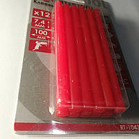 Кольорові клейові стрижні " Intertool" (7,4 *100) колір червоний 12 шт.