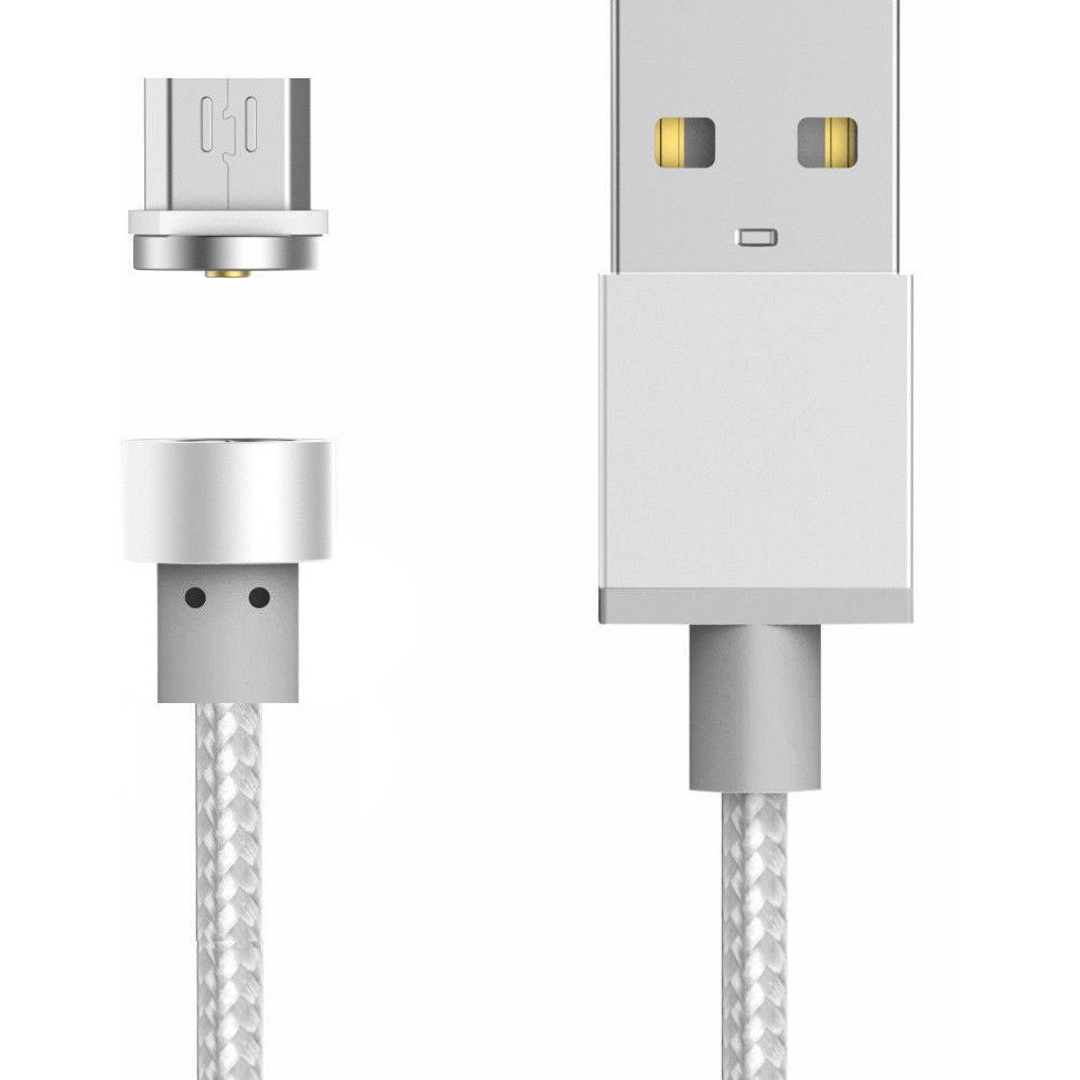 Магнітний кабель RIAS K-118 USB-microUSB White (4_691950180)
