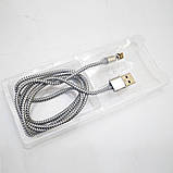 Магнітний кабель RIAS K-118 USB-microUSB White (4_691950180), фото 3