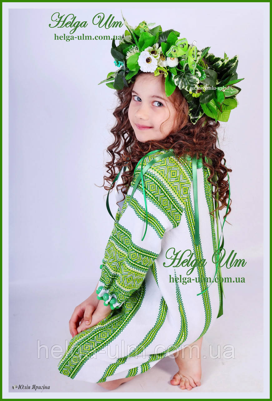 "Мавка", "Весна" - карнавальний етнокостюм (зелений). Прокат по Україні, фото 1