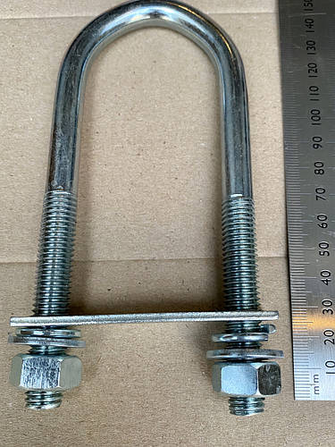 Болт-хомут U-подібний для посилення труб 12x150x49 мм оцинкований (ID ...