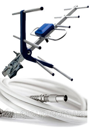Антена Т2 Eurosky ES-003 (blue) пасивна + кабель 15 м + конектори