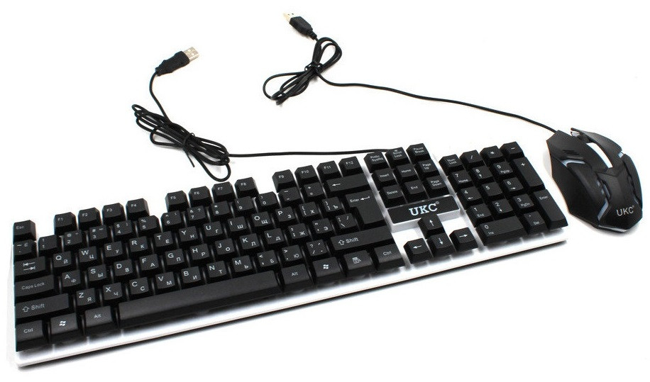 Комплект дротова клавіатура LED і миша UKC M-416 5559