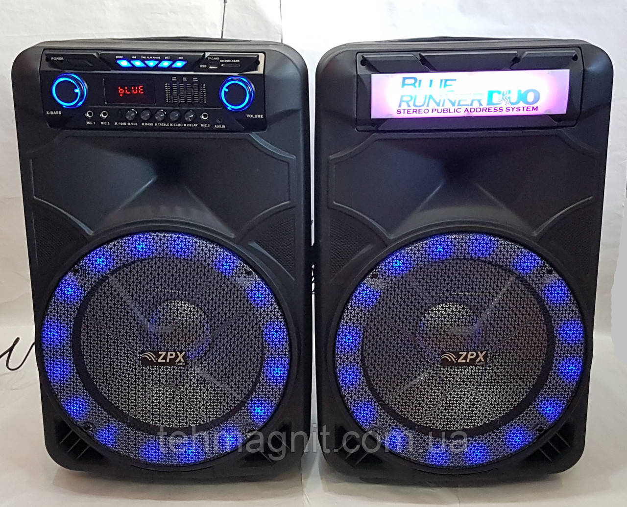 Активна акустика ZPX AUDIO 8888 X-BASS (2*150W/USB/BT/FM) комплект