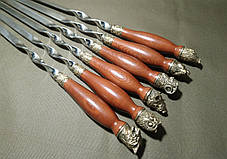 Подарунковий набір шампурів із дерев'яними ручками "Дзвірі", фото 2