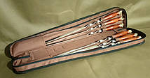 Подарунковий набір шампурів із дерев'яними ручками "Дзвірі", фото 3