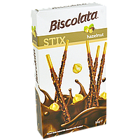 Соломка «Biscolata Stix Milky» в молочному шоколаді з фундуком 32г 1уп/12шт