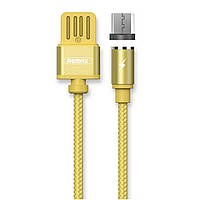 Магнітний USB кабель Remax Gravity RC-095m microUSB to USB 1m gold