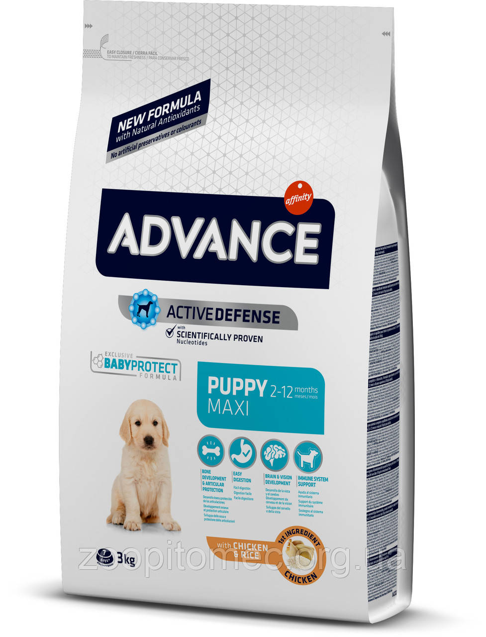 Корм Advance (Едванс) PUPPY Maxi для цуценят великих порід (курка+рис),18 кг