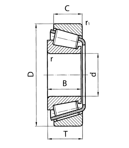 Підшипник 6-7804А (K-LM11949/K-LM11910/P6) ГПЗ-34 розміри 19.058*45.237*15.494, фото 2