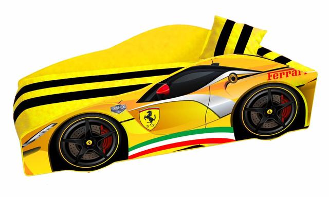 Ліжко дитяче машина серії Elit Е-2 yellow Ferrari