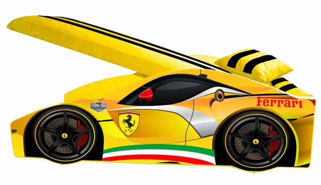 Ліжко дитяче машина серії Elit Е-2 yellow Ferrari (Фото 2)