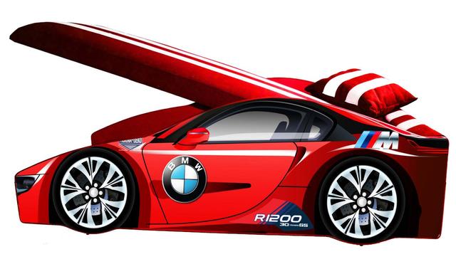 Ліжко дитяче машина серії Elit Е-1 BMW red (Фото 3)