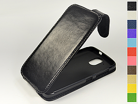 Відкидний чохол з натуральної шкіри для HTC Desire 526G