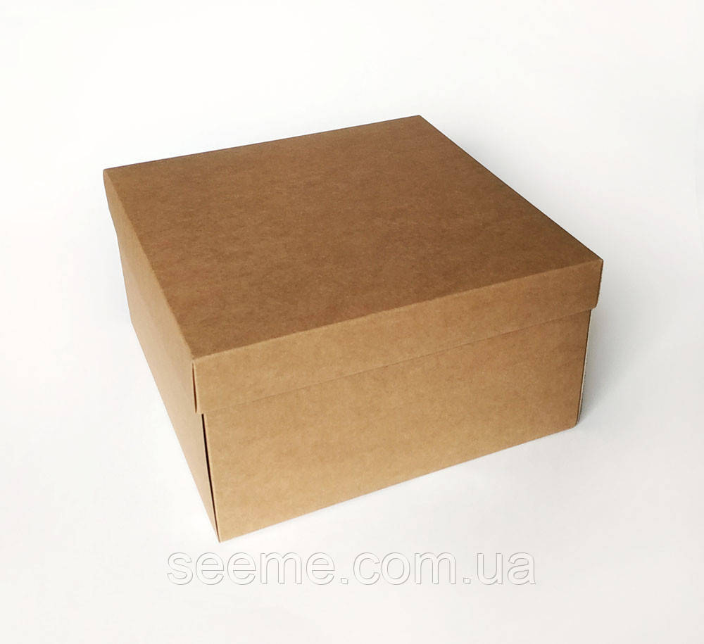 Коробка подарункова з крафт картону, 280х280х150 мм з вкладкою